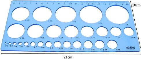 Circles Geometric Template Plastic Measuring Ruler for Office and School, Building Formwork, Drawing TPPR15089 (Blue) in Saudi Arabia