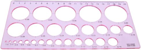 Circles Geometric Template Plastic Measuring Ruler for Office and School, Building Formwork, Drawing TPPR15089 (Blue) in Saudi Arabia
