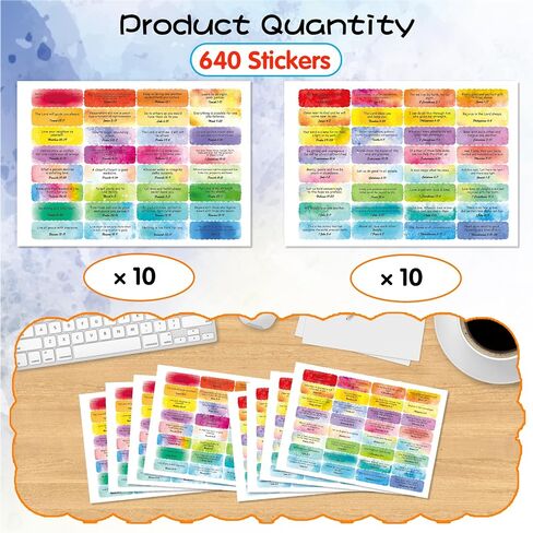 Bible Verse Stickers 320 Pieces Scripture Inspirational Stickers Colorful Christian Planner Religious Stickers Motivational Journal Stickers Scalloped Edge Faith Decals for Bottle Laptop in Saudi Arabia
