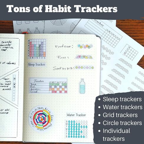ملصقات مخططة أسبوعية بسيطة للإنتاجية (أسود وأبيض) - 30 ورقة من الملصقات القابلة للكتابة والشفافة - تقويمات صغيرة، متتبع العادات، الأيام، الأرقام - لوازم المجلات المنقطة in Kuwait