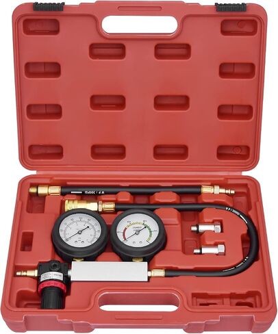 Cylinder Leak Down Tester,Compression Tester Automotive - Engine Cylinder Dual Gauge Leakdown Tester kit Diagnostics Tool in Saudi Arabia