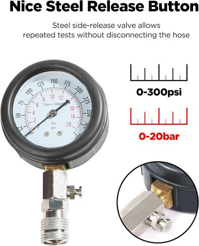 8 PCS Compression Tester Automotive,Small Engine Cylinder Test Pressure Gauge Tool Set,Petrol Engine Cylinder Compression Tester Kit,Automotive Tool Gauge for Car Motorcycle Snowmobile Petrol Engine in Saudi Arabia