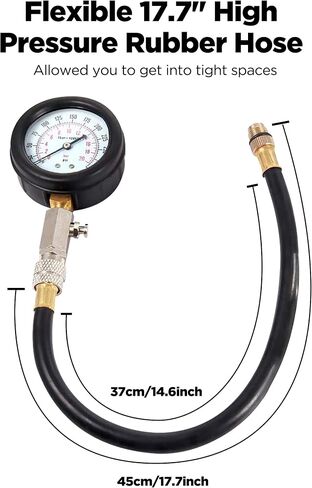 8 PCS Compression Tester Automotive,Small Engine Cylinder Test Pressure Gauge Tool Set,Petrol Engine Cylinder Compression Tester Kit,Automotive Tool Gauge for Car Motorcycle Snowmobile Petrol Engine in Saudi Arabia