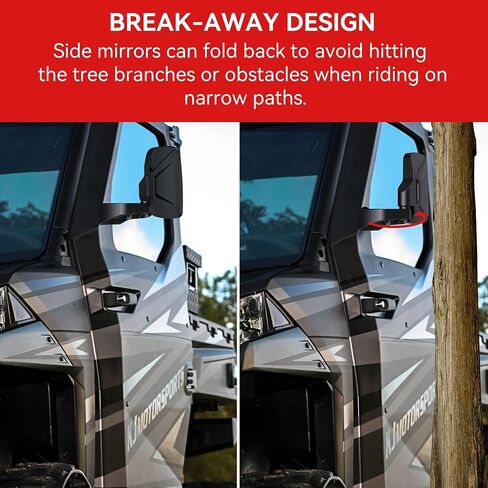 Ranger Side Mirrors Door Mounted, Esploratori UTV Side Mirrors for Full-Door Polaris Ranger Compatible With 2018-24 Polaris Ranger CREW SP XP 570 1000 2019-24 Commercial Pro XD (ONLY FOR FULL-DOOR) in Saudi Arabia