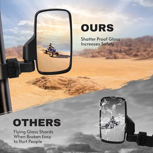مرايا جانبية من Ranger مثبتة على الباب، مرايا جانبية Esploratori UTV لباب Polaris Ranger المتوافقة مع 2018-24 Polaris Ranger CREW SP XP 570 1000 2019-24 Commercial Pro XD (فقط للباب الكامل) in Kuwait