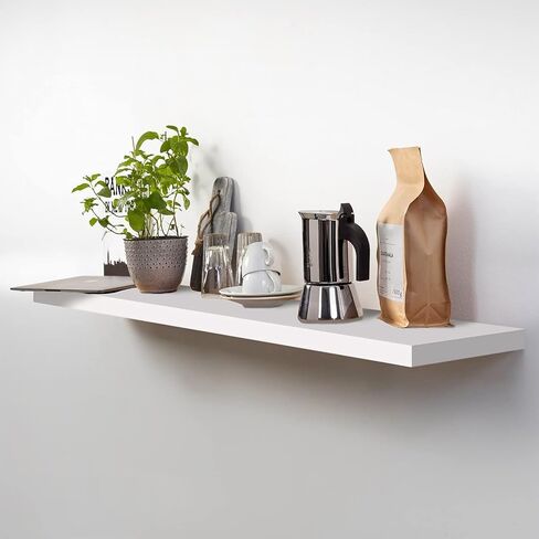 White Floating Shelves Set of 3,Wall Mounted Modern Wood White Floating Wall Shelves Storage Shelf for for Wall Decor, Bedroom, Living Room, Kitchen,Bathroom(White, Set of 3, 17in) in Saudi Arabia