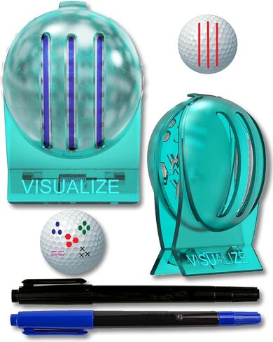 VISUALIZE Tri-Line Golf Ball Marker - دقة محسنة للتسديدات والقيادة - مساعد المحاذاة مع أقلام التحديد in Kuwait