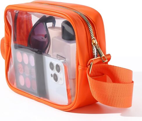 TOBVZOO Clear Purse Crossbody Bag Stadium Approved, Transparent Bag with Adjustable Strap for Concerts Sports Events in Kuwait