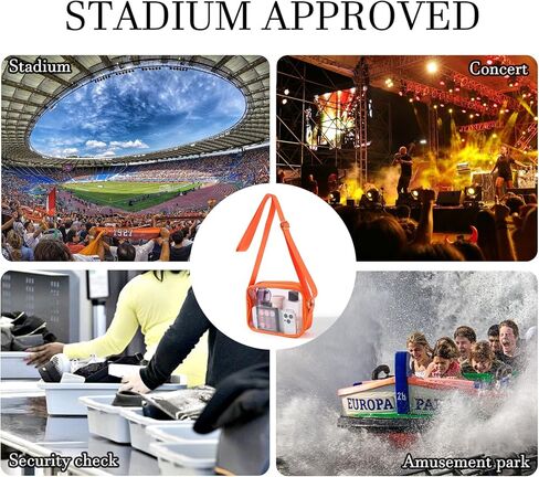 TOBVZOO Clear Purse Crossbody Bag Stadium Approved, Transparent Bag with Adjustable Strap for Concerts Sports Events in Kuwait