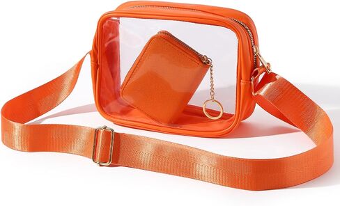 TOBVZOO Clear Purse Crossbody Bag Stadium Approved, Transparent Bag with Adjustable Strap for Concerts Sports Events in Kuwait