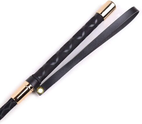 جلد طبيعي فاخر مقاس 18 بوصة من محصول الحصان سوط قفز الخفافيش مقبض أسود | قضيب من الألياف الزجاجية للفروسية للتدريب على الفروسية الإنجليزية in Kuwait