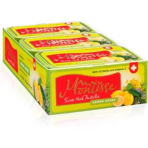 Swiss Herb Pastilles - Soothing Sugar Free Cough Drops for Adults - Infused with Vitamin C & 20 Herbs, Traditional Swiss Recipe - No Sugar, Low Calorie - Mountain Herbs - 1 Pack