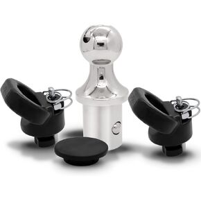 60618, Puck System Gooseneck Hitch Ball Kit, Compatible with 2013-2024 Dodge RAM 2500 3500, 2-5/16 Inch Gooseneck Ball for Truck Bed with 2 Gooseneck Safety Chain Anchors | 30000 lbs GTW/ 7500 lbs VTW