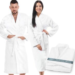 Jmr Terry Cloth Robes for Women & Men - Lightweight Cotton Bathrobe - Spa-Quality White Cotton Robe for After Shower