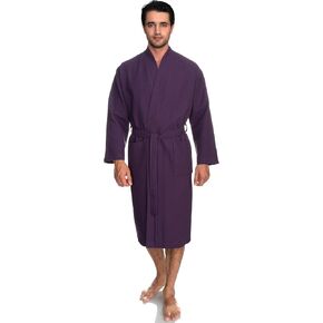 TowelSelections Mens Robe, Waffle Spa Bathrobe, Soft Kimono Bath Robe