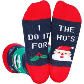 YEXIPO Funny Christmas Socks For Men Women Crew Socks Unisex Novelty Christmas Gifts