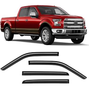 Extra Durable Rain Guards for 2015-2024 Ford F150, in-Channel Side Window Deflectors, Vent Window Visors, Wind Deflectors, Sun Visor Rain Guard Black - 4 PCS