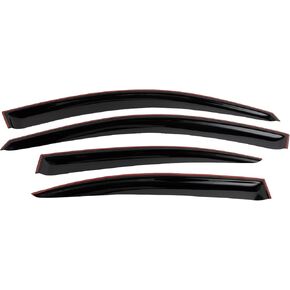 Window Visors Rain Guards Compatible with 2005-2016 Nissan Xterra, Acrylic Window Vent Guard Shade Deflectors for Cars, Tape-On Vent Visors 4PC Set, Slim Style