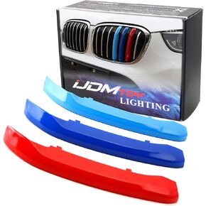 iJDMTOY Exact Fit M-Color Grille Insert Trims Compatible with 2016-2019 BMW X1 Front Center Kidney Grilles (7 Beams)