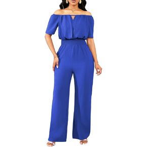 Sexy Jumpsuits for Women Elegant Off The Shoulder Business Long Straight Pants Party Jumpsuit