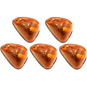 5-Pack Amber LED Surface Mounted Clearance Light Marker Indicator, Amber Lens Cab Marker Top Roof Running Lights Kit, Compatible with Ford 1999-2016 150 250 350 450 550 650 750