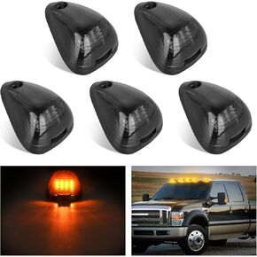 Nilight LED Cab Marker Lights Roof Running Light 5 PCS 16 LED Smoke Lens Amber Cab Clearance Light Compatible with 1999-2016 Ford E150 E250 E350 E450 E550 F150 F250 F350 F450 F550 Super duty