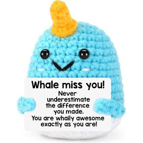 Coworker Gifts for Woman Christmas Retirement We Will Miss You Gifts Handmade Narwhal Crochet Animals Boss Colleague Retired Gift Coworker Friend Farewell Leaving Going Away Goodbye Gifts Cute Narwhal