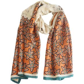 Pokeedioty Scarfs for Women Long Floral Print Scarf Fashion Scaves Head Scarf Lightweight Sunscreen Shawls