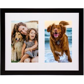 Picture Frames 8x10 Black Display 4x6 Double Mat Photos Frame Horizontal and Vertical for Desk or Wall Decor