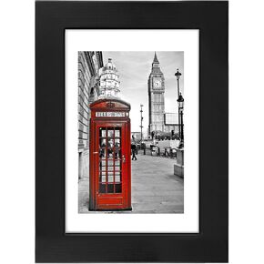 eletecpro 12x12 Picture Frame Made of Solid Wood with Real Glass Cover, Wooden Photo Frame Display Picture 8x8 with Mat or 12x12 Without Mat for Wall and Tabletop Display, Black
