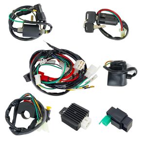 Electric Wiring Harness Kit with CDI Ignition Coil - Compatible with 4-Stroke ATVs (50cc, 110cc, 125cc)