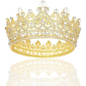 YARIEW Small Rose Gold Crystal Crown for Little Girls Flower Bouquets Accessories Rhinestones Wedding Cake Topper Birthday Crown for Kids Cake Decorations in Kuwait