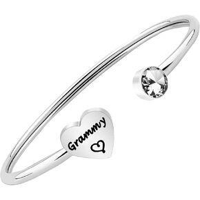 BEKECH Grandma Gifts Grandma Cuff Bracelet Mothers Day Grandma Gifts Grandma Pregnancy Announcement Gift for New Grandma Granny Bracelet for Grandma