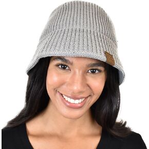 C.C Unisex Winter Cable Knit Packable Vintage Cloche Bucket Hat