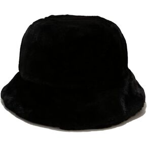 Faux Fur Bucket Hat Fluffy Fuzzy Warm Hats Plush Fisherman Cap Winter Fedora Hats for Women