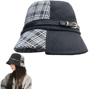 Womens Bucket Hat Vintage Check Bucket HatsTrendy Basin Hat Fashion Bucket Hat Packable All Season