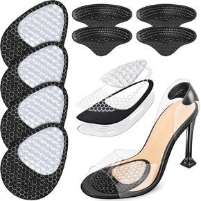 وسائد مشط القدم للسيدات، وسائد مقدمة القدم (زوجان من وسادات القدم ومنصات الكعب)، بطانات الكعب للنساء، وسادات مريحة للكعب العالي لتخفيف الألم، مضادة للانزلاق، تصميم غير مرئي، مقاس واحد يناسب in Kuwait