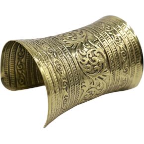 Women Fashion Jewelry Long Metal Cuff Bracelet Rusty Antique Gold Color Filigree