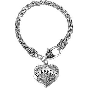 Love Heart Engraved Bracelets Mom Soul Sole Sister Best Friend NaNa Diabetic Styels With Cable Chain