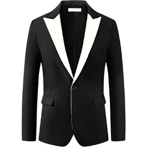 Lars Amadeus Tuxedo Jackets for Men's Peak Lapel Blazers Classic Single Breasted Sports Coats Suit Jackets