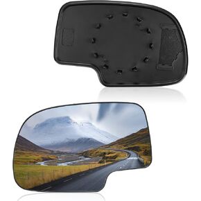 BDFHYK 12477843 Driver Left Side Mirror Glass Compatible with Chevy Silverado Suburban Tahoe GMC Sierra Yukon 1500 Cadillac Escalade, Side View Exterior Mirror with Backing Plate (Left)