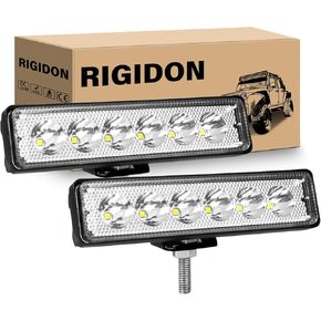 RIGIDON 2PCS 18W LED Fog Lights,Mini Spot LED Work Light Single Row Driving Off-Road LED Light Bar for Truck Pickup ATV UTV 4X4WD Forklift SUV