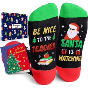 HAPPYPOP Christmas Gifts Stocking Socks for Men Women- Teacher Lawyer Sock Gifts with Greeting Card