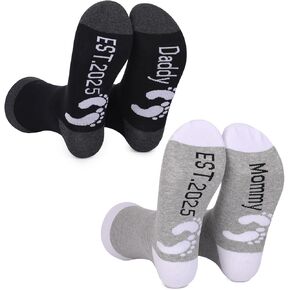 جوارب SherryDC Daddy Mommy Est 2023، أفضل الهدايا للآباء والأمهات الجدد أثناء الحمل لأول مرة، ليكون الأب والأم in Kuwait