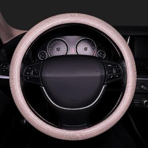 GXT Bling Steering Wheel Cover, Bling Crystal Rhinestone Car Steering Cover Universal 14.2-15.3 inch Glitter Car Wheel Cover Sparkling Accessories （White）