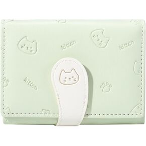 Cute Wallets for Women, Small Women Wallet PU Leather Bifold Card Holder ID Window Purse for Women Girls (Pink)