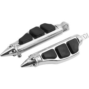 ACROPIX 1 Pair 10mm Aluminum Aolly Motorcycle Rearsets Rear Set Footrest Footpeg Foot Rest Peg Bike Bicycle Cycling Black Silver Tone for Harley Davidson Car Parts