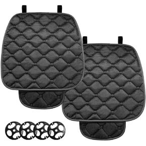 2PCS Car Seat Cover, Anti-Slip Bottom Seat Cushion Mat with Storage Pockets, Soft Comfortable Front Driver Seat Protector for Four Seasons, Universal Car Accessories (Purple)