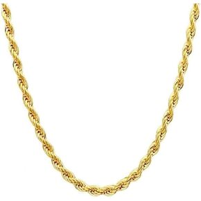 14K Yellow Solid Gold 1.5mm、2mm、3.2mm and 4.2mm Twisted Rope Chain Necklace, Ideal Gift for Women And Men(Lengths from 16 to 36 Inches) (3.2mm, 26inch) in Saudi Arabia