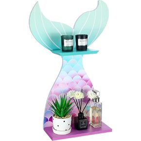 Bencailor Wall Decor Shelf Bedroom Hanging Shelf Wall Mounted Shelf Wooden Floating Shelves Bathroom Decor for Girls Bedroom Nursery Gift (Classic Mermaid)